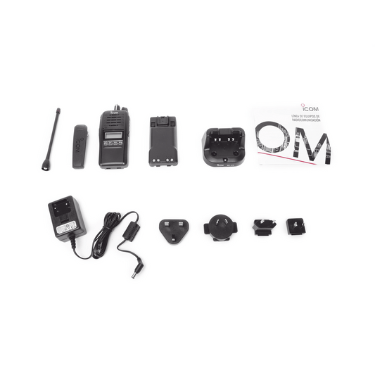 IC-F1100DSE Radio Digital NXDN en la banda de VHF, rango de frecuencia 136-174MHz, sumergible IP67, analógico y digital, opera en sistemas trunking y convencional, 5W de potencia.