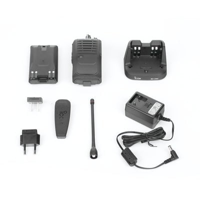 IC-F3003 Radio Portátil / Batería de 2250mAh EXTREMA CAPACIDAD / VHF /136-174 MHz / Audio de 1500mW MEJOR INDUSTRIA / 5W de potencia de RF, 16 canales. Incluye: antena, cargador, batería y clip