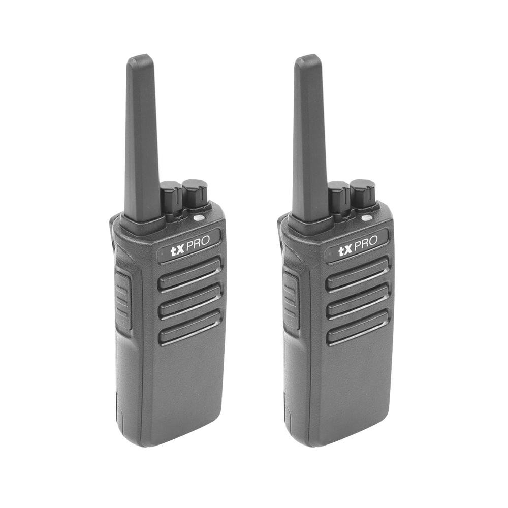 TX500DUO Par de radios TX500 VHF 136-174 MHz con 5 watts de potencia, 16 Canales Preconfigurados.
