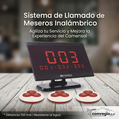 Sistema de Llamado de Meseros Inalámbrico