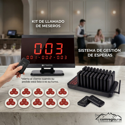 Sistema de Llamado de Meseros Inalámbrico