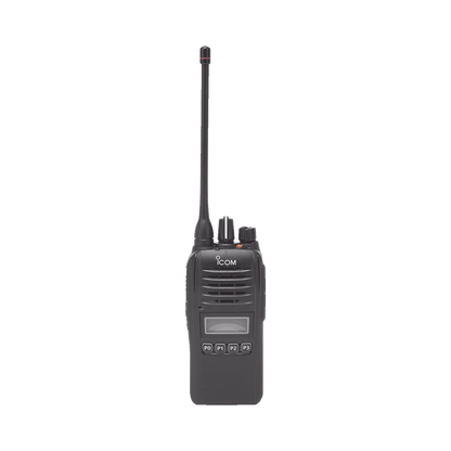 IC-F1100DSE Radio Digital NXDN en la banda de VHF, rango de frecuencia 136-174MHz, sumergible IP67, analógico y digital, opera en sistemas trunking y convencional, 5W de potencia.