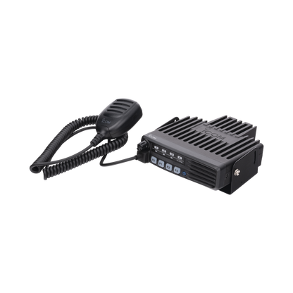 ICOM ICF5013 Radio Móvil Analógico en rango de frecuencia 136-174 MHz, 50 W de potencia de RF. Incluye micrófono, cable de corriente y bracket.