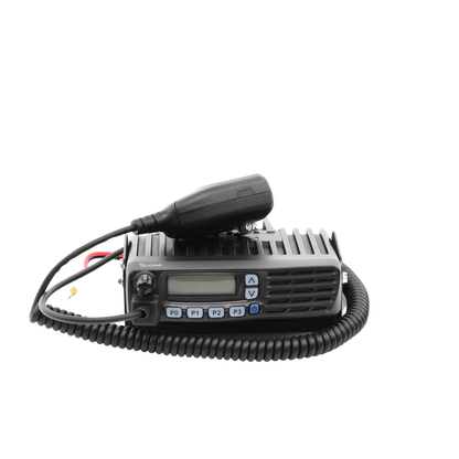 ICF5023H Radio Móvil Analógico en rango de frecuencia 136-174 MHz, 50 W de potencia de RF, 128 canales. Incluye microfono2, cable de alimentación y montaje