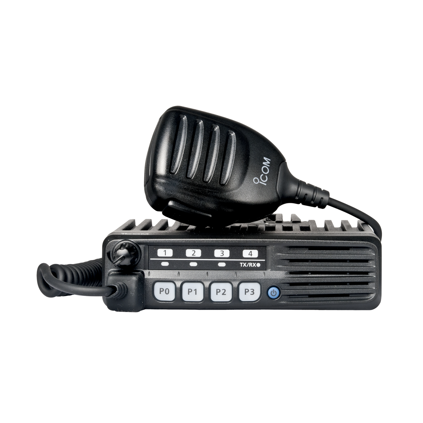 ICOM ICF6013H Radio Móvil Analógico en rango de frecuencia 400-470 MHz, 50 W de potencia de RF. Incluye micrófono, cable de corriente y bracket.