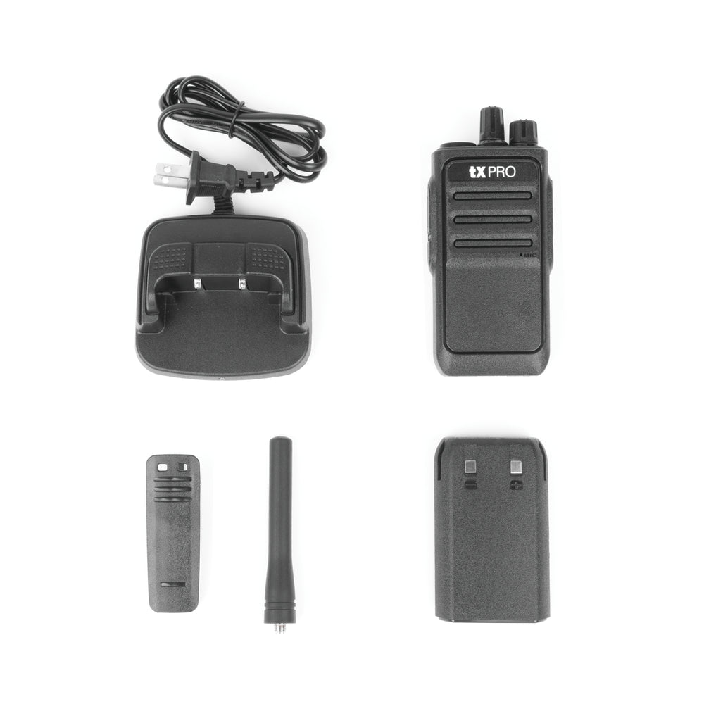 TX-320DUO Par de radios analógicos, listos para utilizarse, operan en UHF 400-470 MHz de 2 watts de potencia. ¡PRECONFIGURADOS!