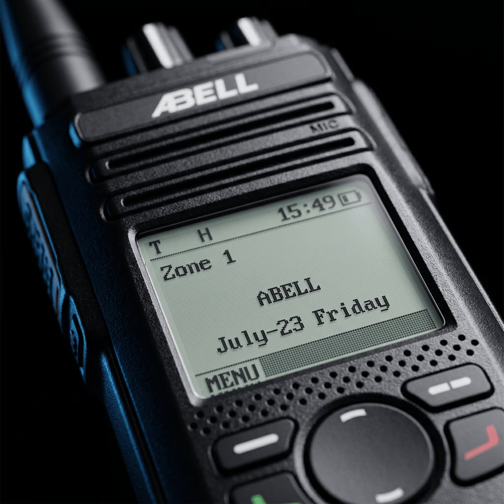Radio Portátil DMR ABELL A580T-400 / UHF 400-480 MHz / 4W / 256 Canales / 16 Zonas / Pantalla LCD / Cifrado Extremo a Extremo / IP54