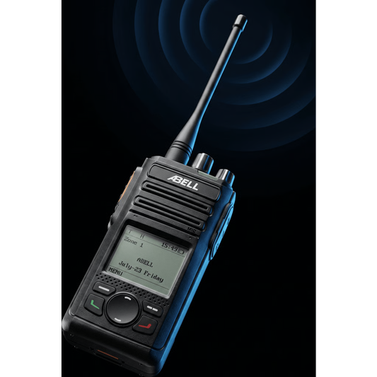 Radio Portátil DMR ABELL A580T-400 / UHF 400-480 MHz / 4W / 256 Canales / 16 Zonas / Pantalla LCD / Cifrado Extremo a Extremo / IP54