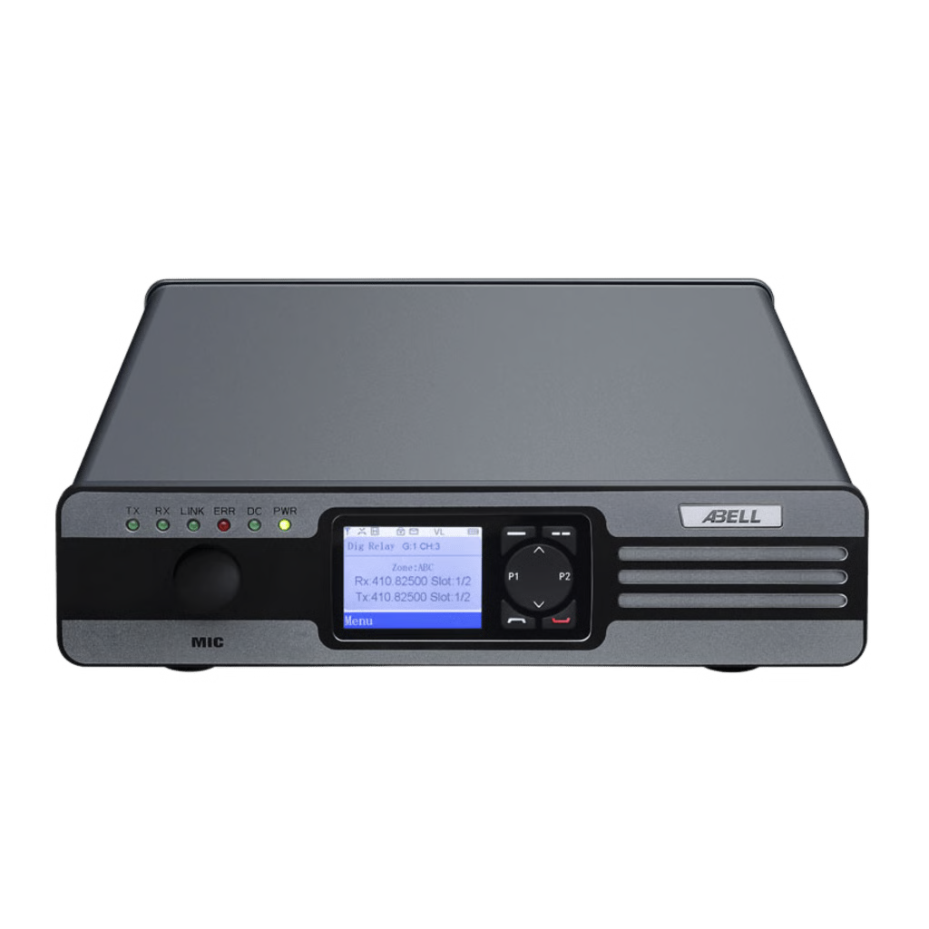 Repetidor DMR ABELL R5020-400 / Monofrecuencia SFR / UHF 400-470 MHz / 20W / 1600 Canales / Pantalla LCD IPS 2.0" / 3.2 kg / Cifrado ARC4 / Alimentación AC-DC Automática