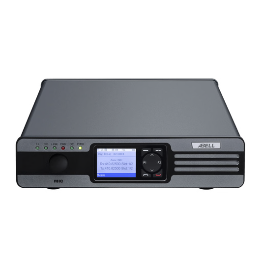 Repetidor DMR ABELL R5020-400 / Monofrecuencia SFR / UHF 400-470 MHz / 20W / 1600 Canales / Pantalla LCD IPS 2.0" / 3.2 kg / Cifrado ARC4 / Alimentación AC-DC Automática